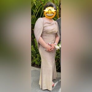 Elegant Rose Gold Evening Gown